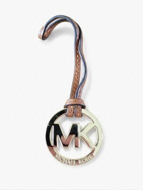 Michael Kors MK Bag Purse Charm Gold Brown